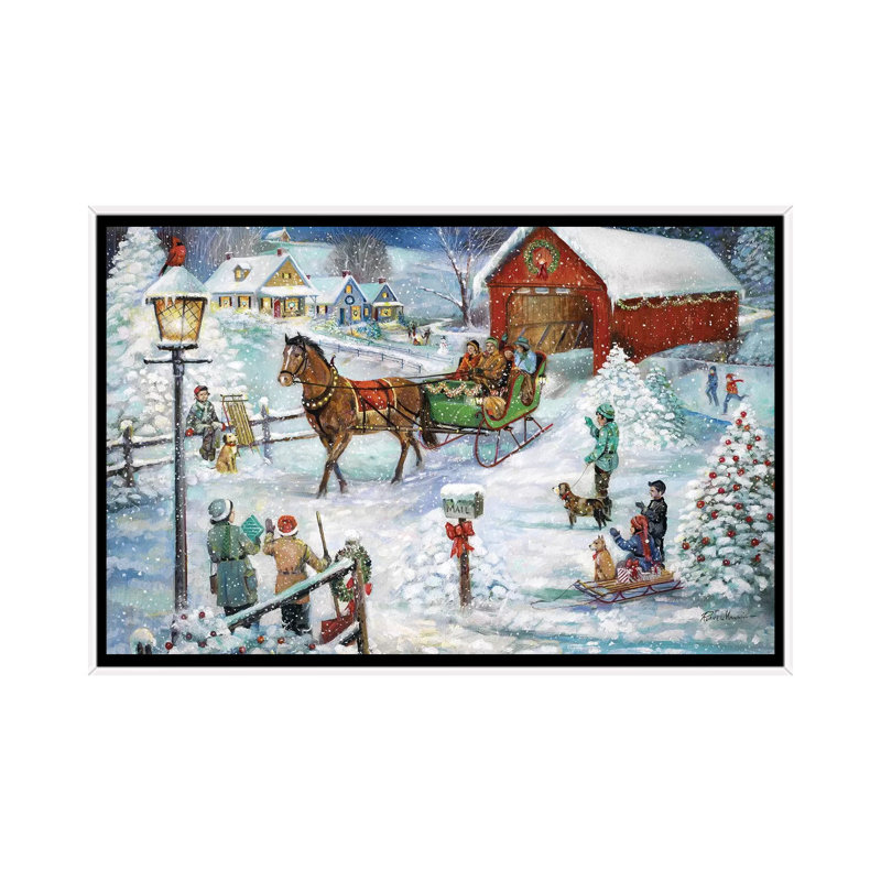 Sleigh Ride, 32" H x 48" W x 1.5" D, White Framed, No Matte