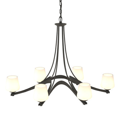 Lustre ovale classique / traditionnel à 6 lumières avec ruban ovale