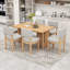 Table de salle à manger 7 pièces, table de salle à manger avec 6 chaises rembourrées-1559534441