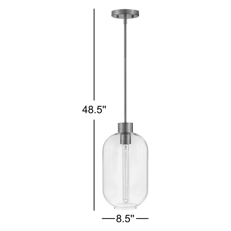 Carlene 1 - Light Cylinder Pendant, Black