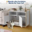 Bac à litière moderne en bois de 37 po avec support de rangement, bac à litière multifonctionnel de style meuble avec trou de ventilation / entrée latérale, convient à la plupart des bacs à litière-1168007265