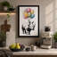 Rhinoceros with Balloons Whimsical - Wrapped Canvas-379821145-379821136