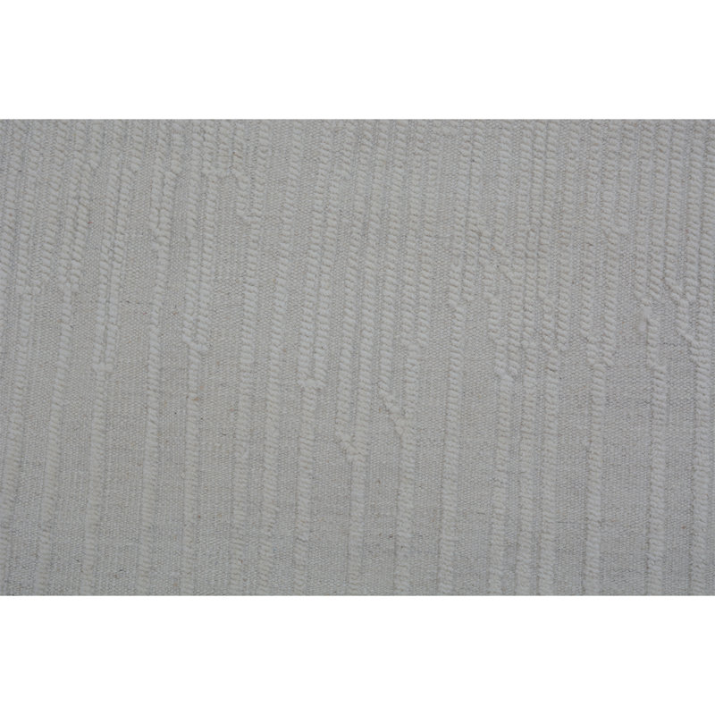Wool Area Rug in Ivory, Rectangle 9' x 12'