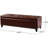 Chestnut Leather With Fashionable Tufting And Nailhead Border - 49.91W X 19.61D 15.85H, Ample Storage Area Contemporary In Waffle Pattern Generous Space Inside