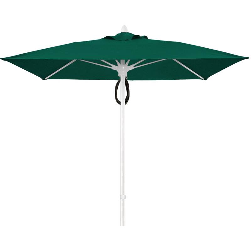 Parasol de marché carré 7,5 pi Prestige, Blanc, Velours vert forêt