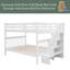 Lit superposé en escalier avec rangement et garde-corps pour chambre à coucher-1896172777