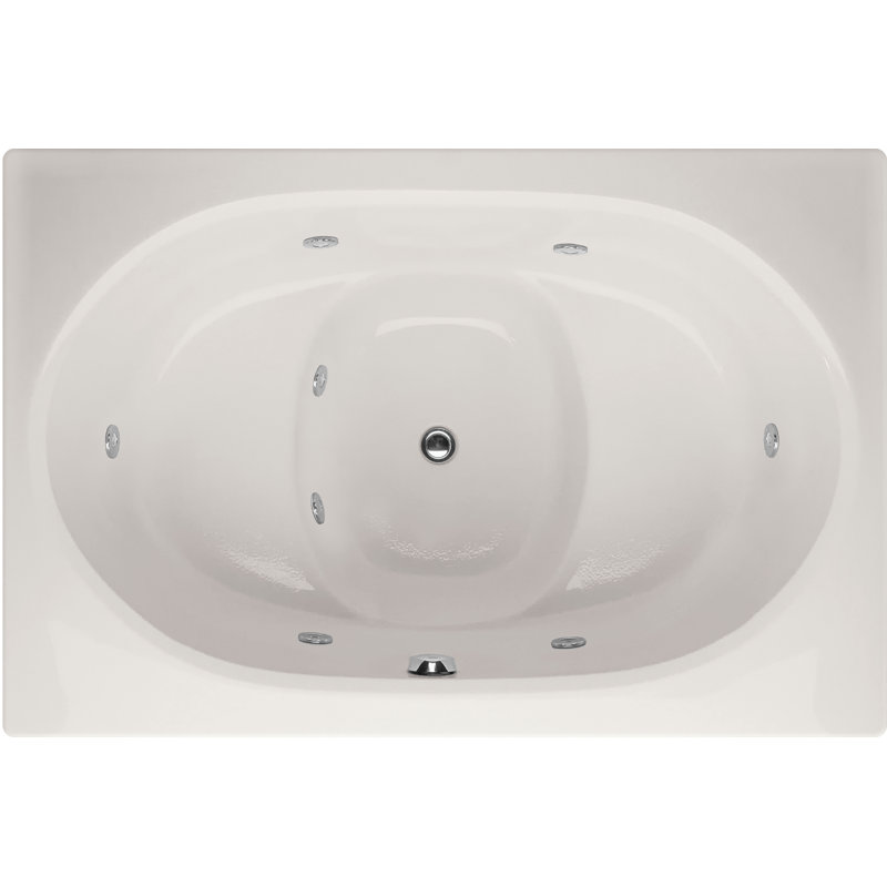 Fuji 60'' x 40'' Whirlpool Gelcoat Bathtub, White, White
