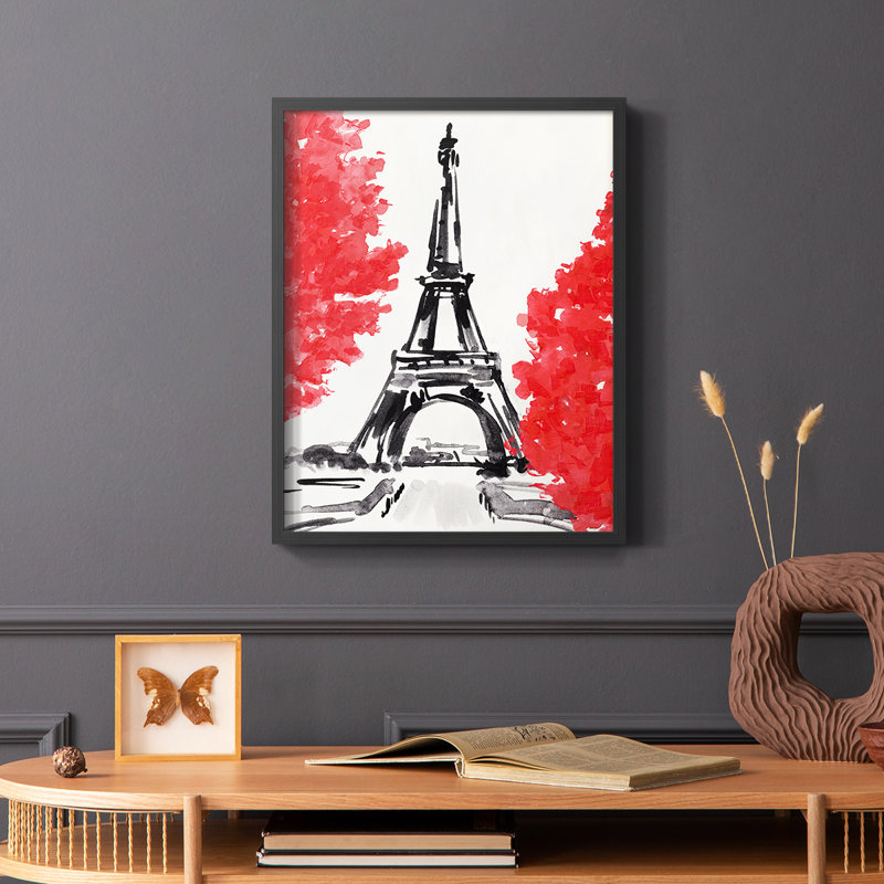 Day in Paris II, reproduction encadrée - bois massif, Noir, H 14 po x l 11 po