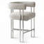 Tabouret de comptoir de 25 po avec accoudoirs recouverts de chenille et accoudoirs argentés (ensemble de 3)-132490178