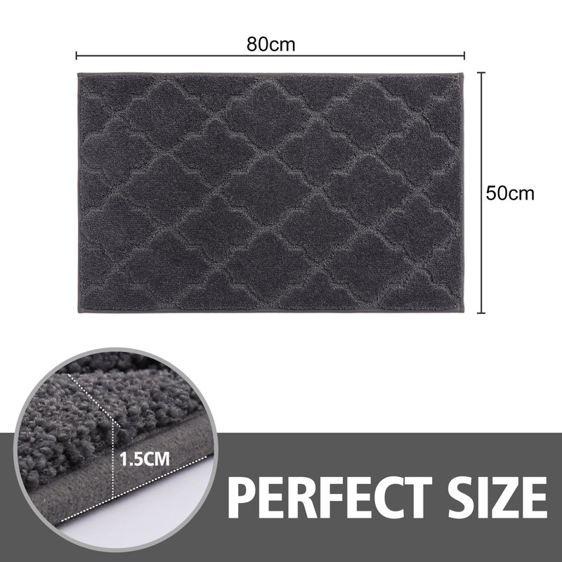 Non-Slip Geometric Doormat, 50.8cm W x 81.3cm L, Dark Grey