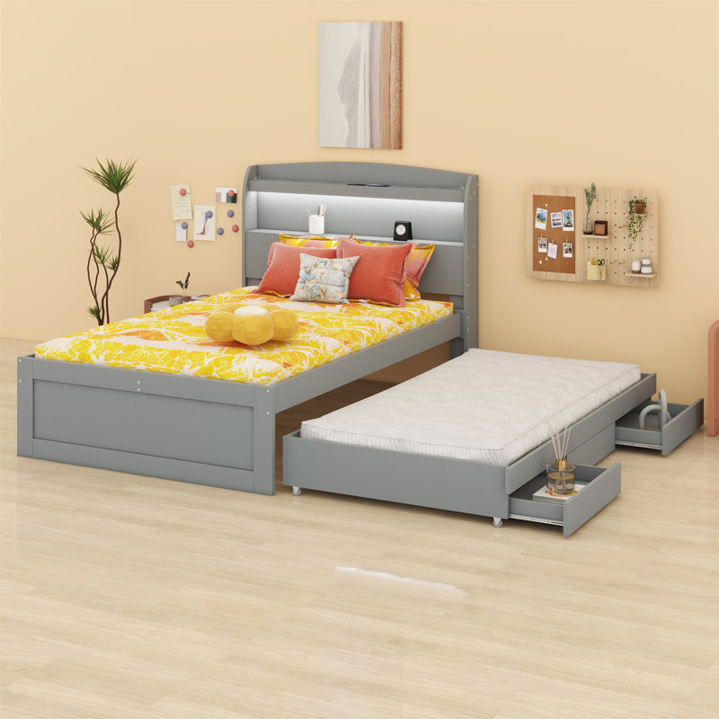 Myquisha Bookcase Storage Bed, Twin XL, Brown