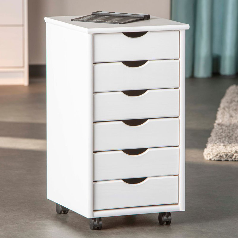 Simon Rolling File Cabinet, White
