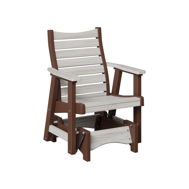 Bristol Outdoor Glider, Seashell Top/Chocolate Brown Base