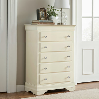 Barvelle Modern 30.9" Solid Wood 5 Drawer Chest by House of Hampton