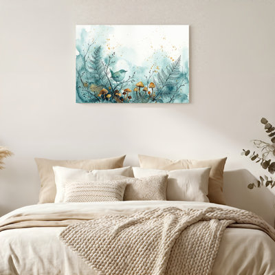 Art mural sur toile Gallery Wrap pour le salon, la chambre à coucher, le bureau ou le vestibule - Décoration murale décorative avec oiseau de la forêt