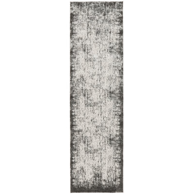 Machine Woven Polyester Area Rug in Cream/Gray