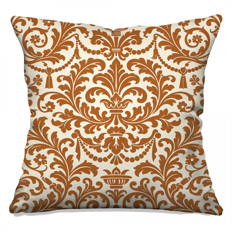 Coussins décoratifs ornés de motifs damassés, 14 x 14 inches