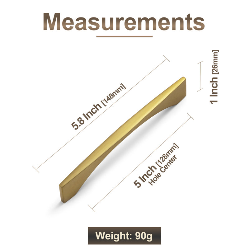 12 5/8'' Centre to Centre Bar Pull Multipack, Brushed Gold, 12 9/16"