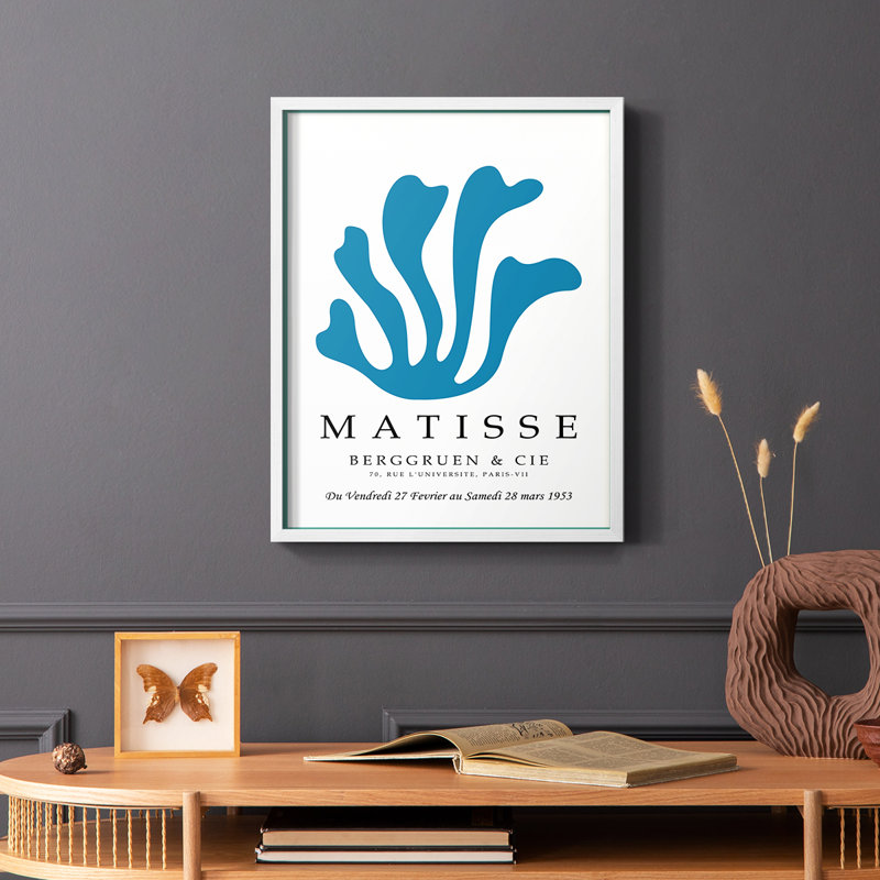 Matisse CECXLIX, reproduction encadrée - bois massif, Blanc, H 14 po x l 11 po