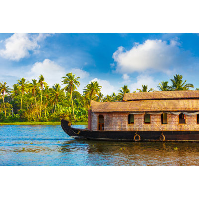 Houseboat In Kerala by THEPALMER - No Frame Print on Canvas