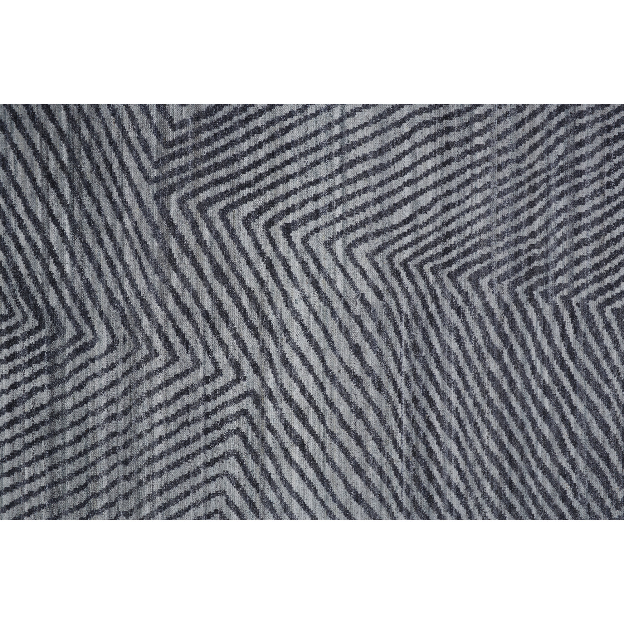Ethos Handmade Wool Graphite Gray Rug, Rectangle 2' x 3'