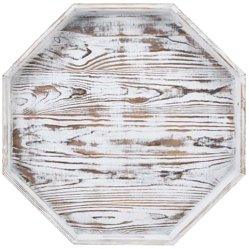 Luziano Octagonal Wood Ottoman/Coffee Table Tray