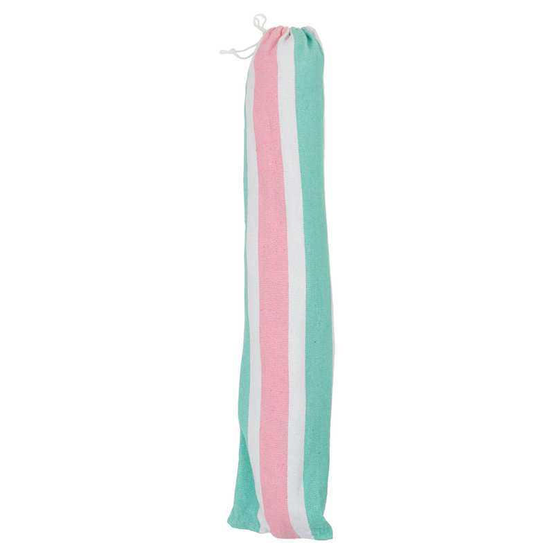 Cotton Camping Hammock with Stand, Pink/Green