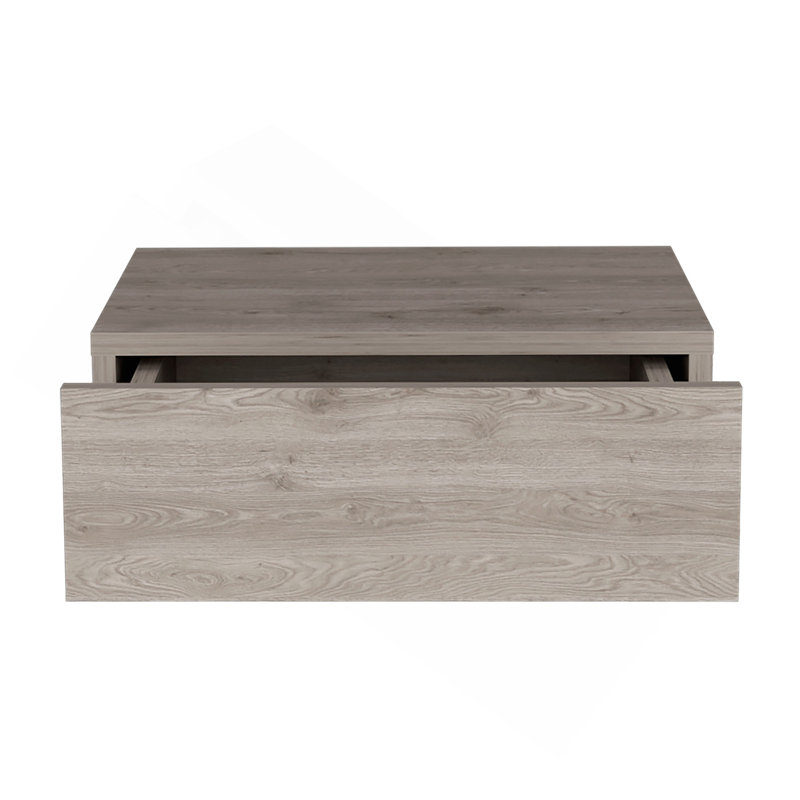 Table de chevet flottante H 5 po, tablette de chevet murale moderne avec tiroir, gris clair, Gris clair
