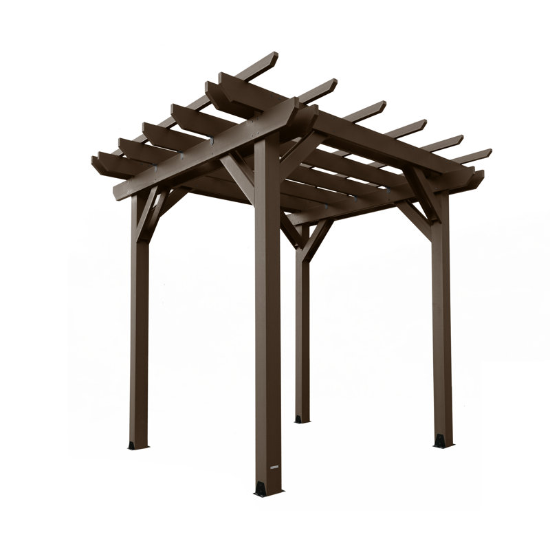 Pergola en plastique Bodhi, Gland de chêne vieilli, H 8 pi x P 8 pi pi