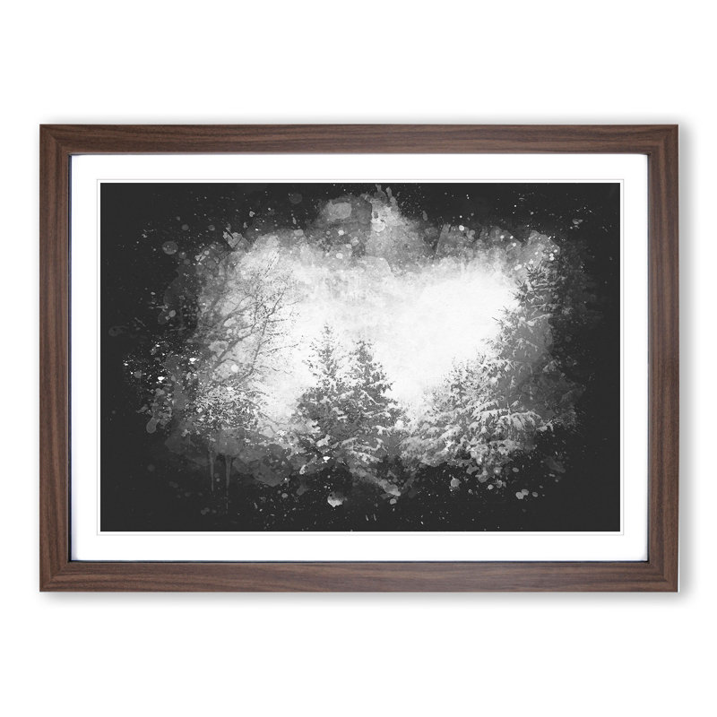 Winter Forest Vol.1 Paint Splash - Picture Frame Graphic Art, Walnut, 65cm H x 90cm W x 2cm D