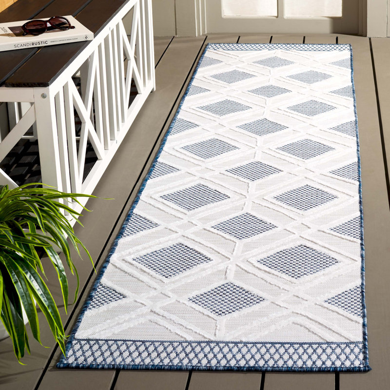 Kenenth Performance Geometric Indoor/Outdoor Area Rug, Runner 2' x 8'