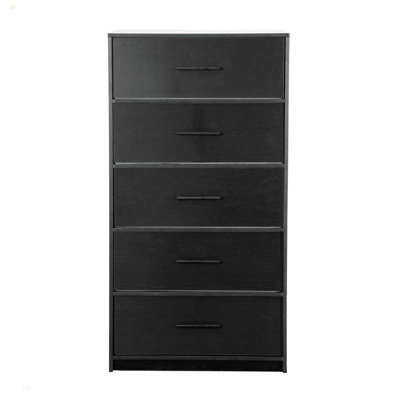 Commode 5 tiroirs avec grands tiroirs en tissu