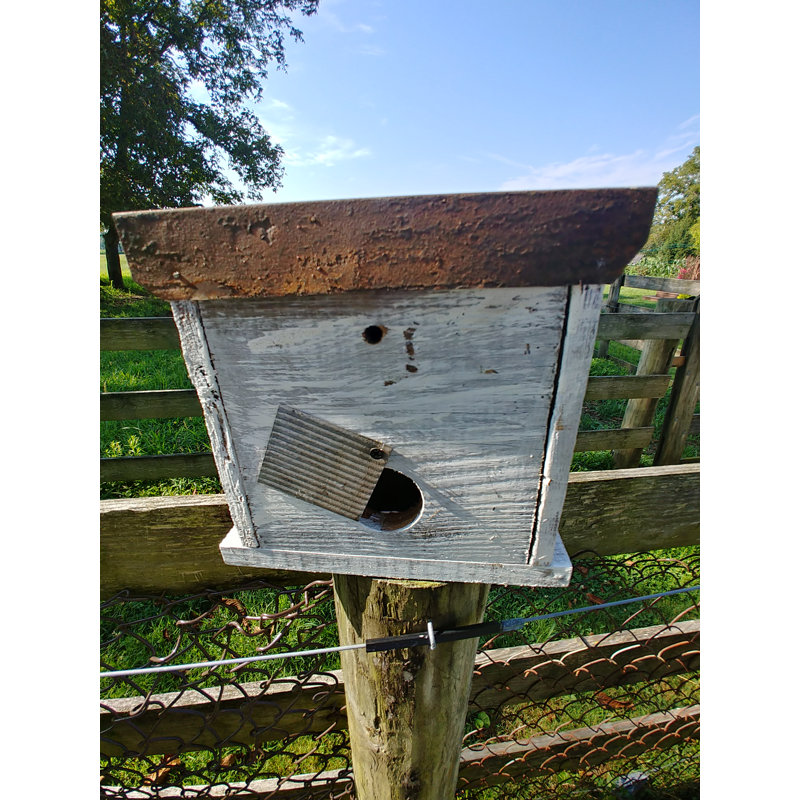 Rustic White Reclaimed Wood Chicken Coop Birdhouse