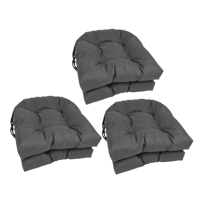 Outdoor 3.5'' Dining Chair Seat Cushion, Cool Gray