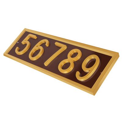 Royal Shade Flush Mount Horizontal AFramed Aluminum Address Plaque – Customized 3/4/5-Digit House Numbers for Stylish Indoor and Outdoor Spaces