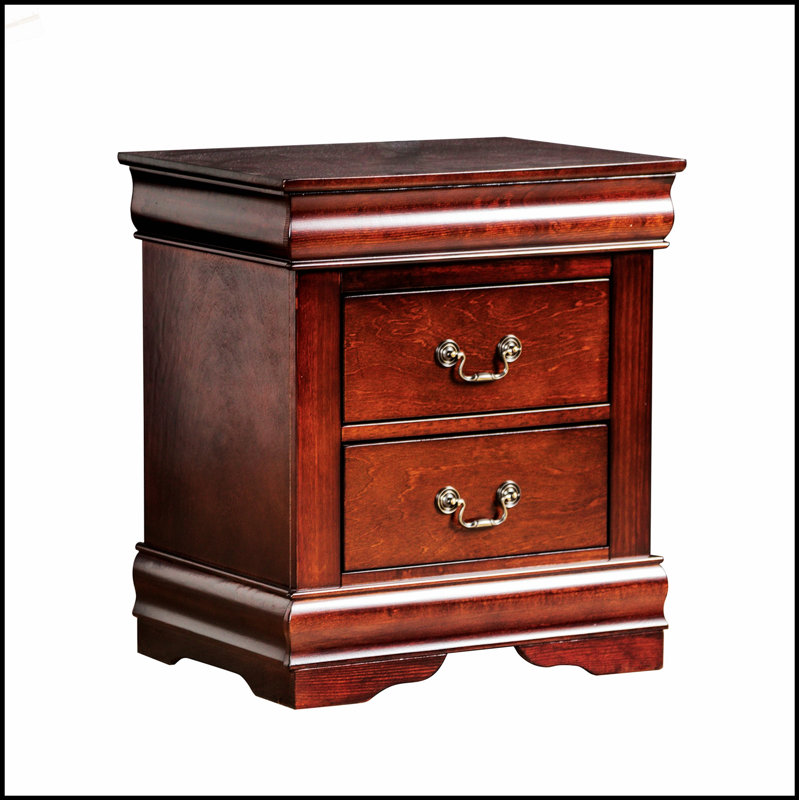 Table de chevet de style transitionnel avec tiroirs à queue d'aronde anglaise à l'épreuve de la poussière et pieds de support, parfait pour les chambres à coucher modernes
