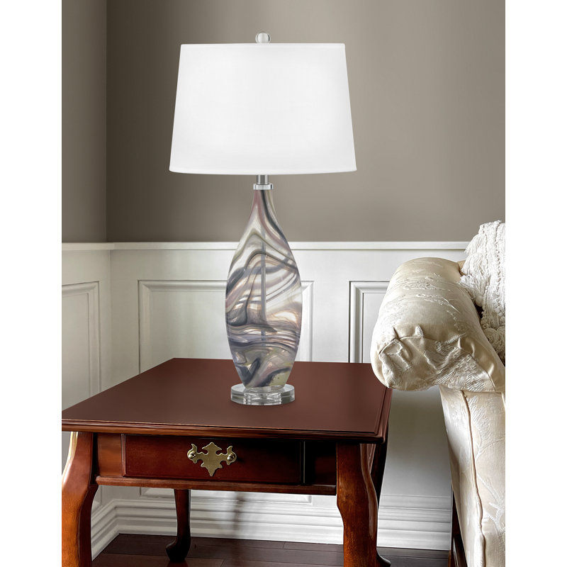 Lampe de table en verre gris 30 po Scilla