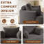 Fauteuil rond 55 po en velours côtelé pelucheux avec coussins décoratifs - gris-386146914