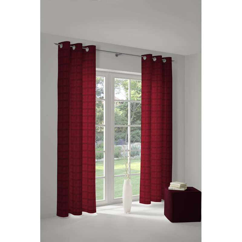 Shire Room Darkening Curtain Single Panel, Red, 132 W x 145 D cm