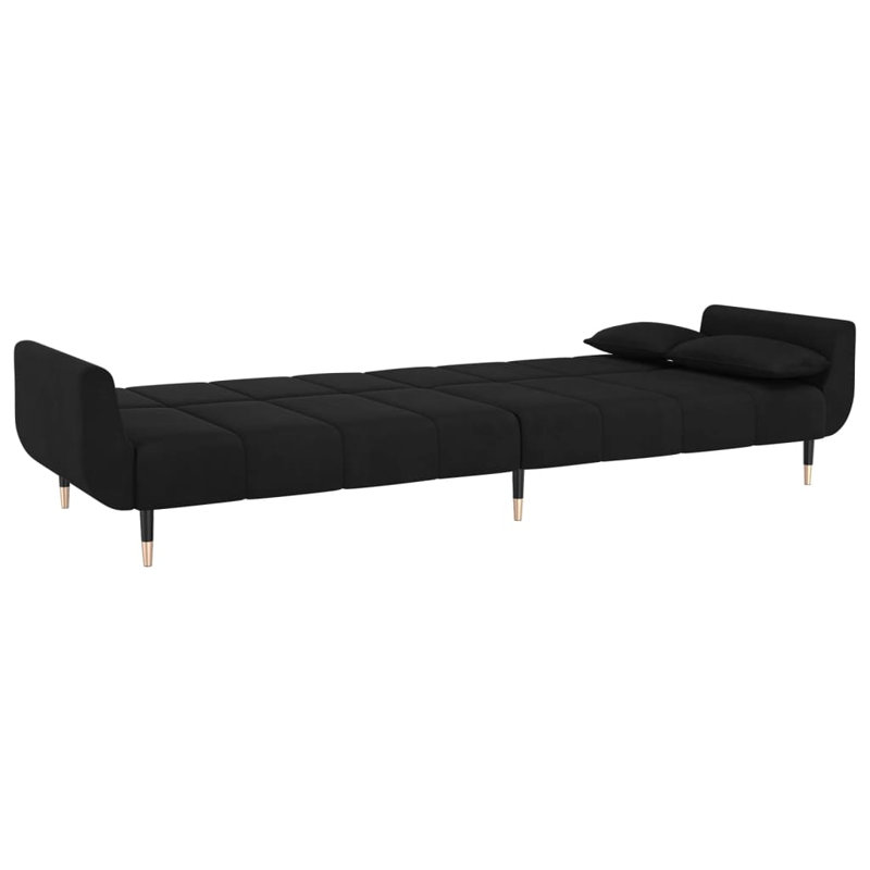 86.6'' Velvet Sofa, Black Velvet