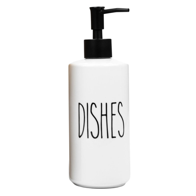 Porcelain Dish Soap Dispenser Bottle – 16oz Kitchen Sink Pump