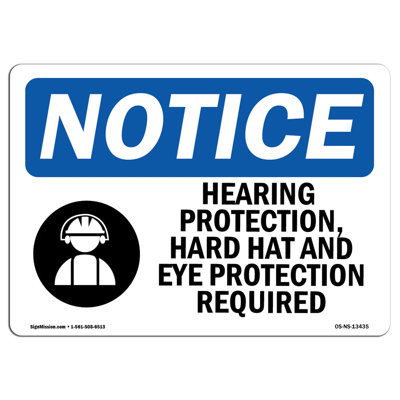 Hearing Protection Hard Hat Sign