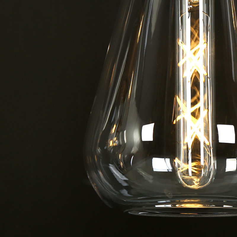 Luminaire suspendu linéaire à 5 lumières pour îlot de cuisine avec abat-jour en verre Teardrop
