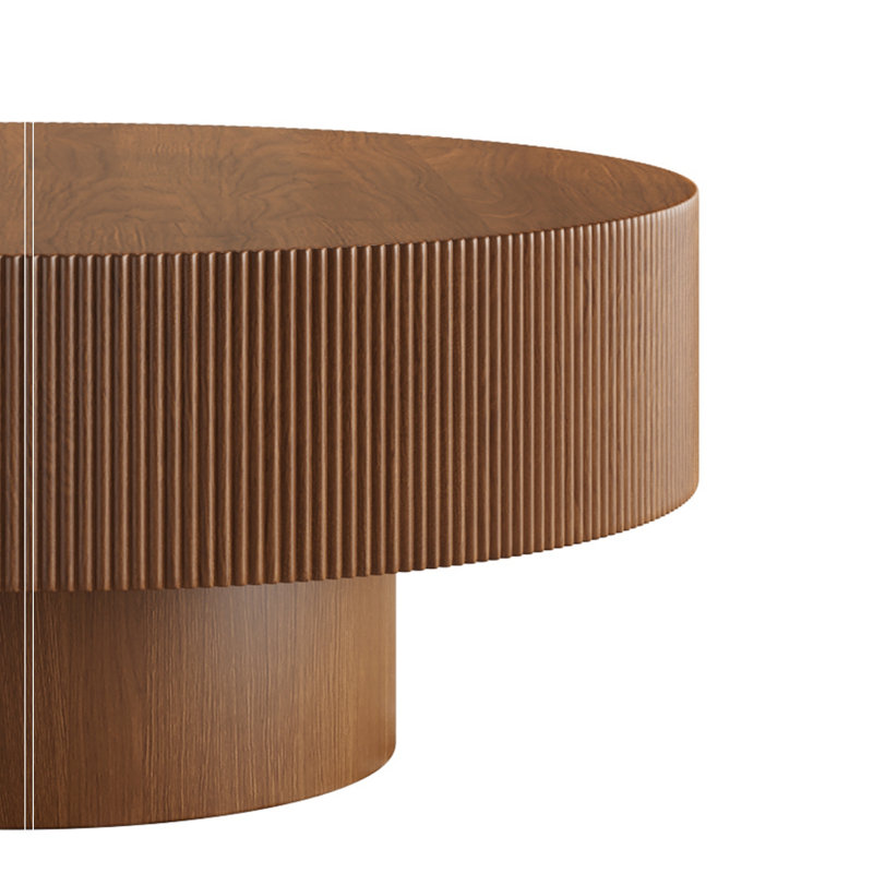 Table basse ronde avec base robuste, Walnut