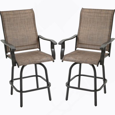 Ensemble de 2 tabourets de bar pivotants avec accoudoirs et chaises de bar Outsunny