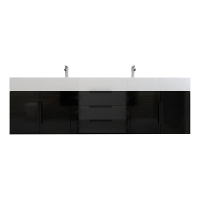 72'' Wall Mounted Double Bathroom Vanity Base Only