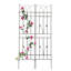 Treillis métallique de 71 po x 17,7 po pour le jardin, brun antirouille, jasmin, raisin, support de fleurs extérieur, concombre facile à assembler, haricots, pois, assemblage de plantes