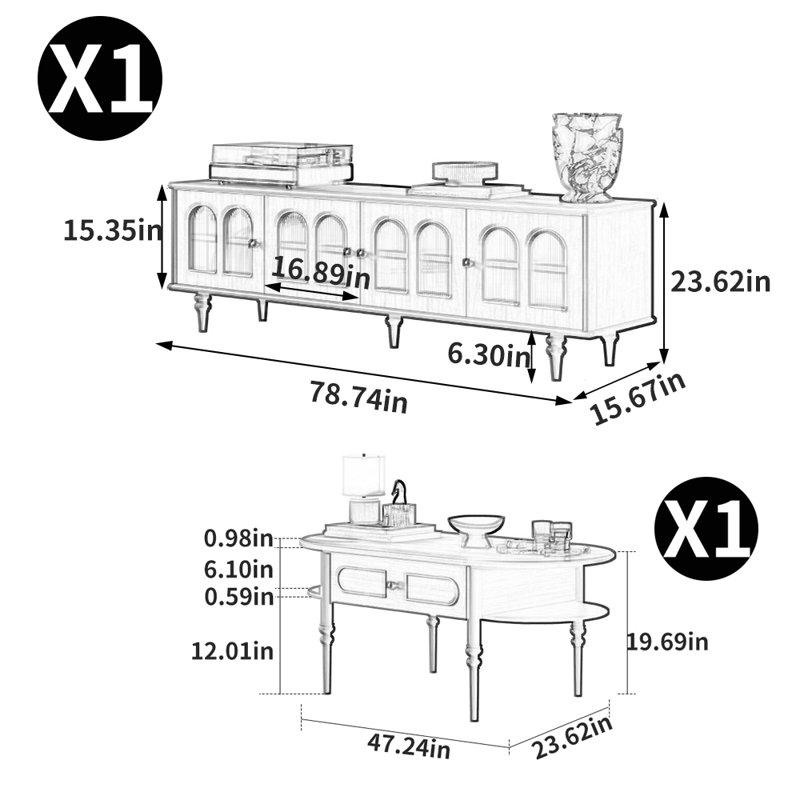 Combinaison d'un meuble télé et d'une table basse