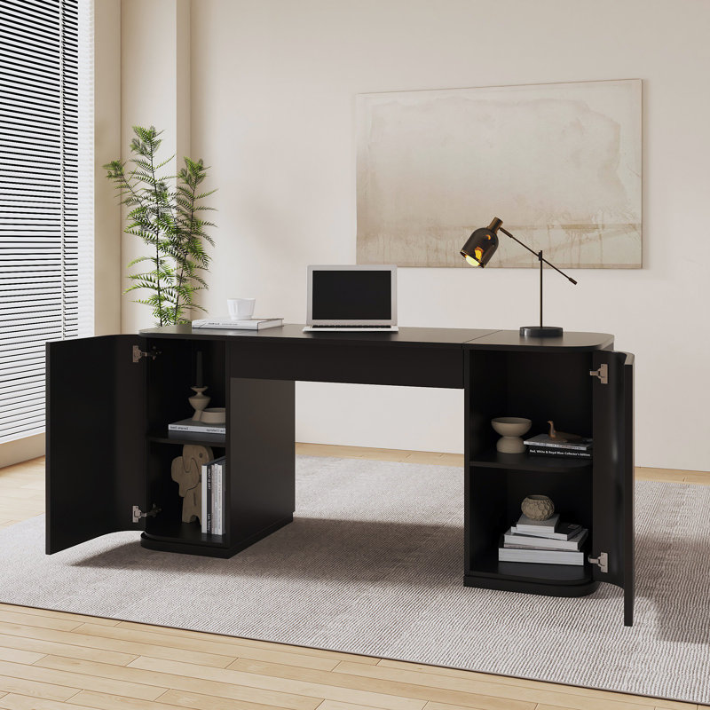 Oval Executive Desk, Black
