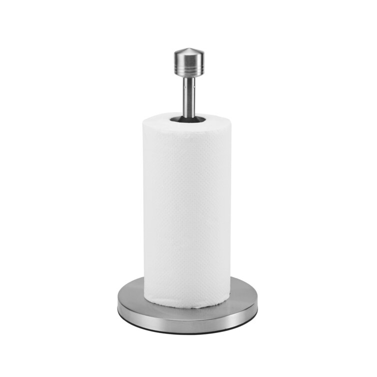 Kamenstein Perfect Tear Low Profile Stainless Steel Countertop Paper Towel  Holder, Weighted Base, 13 Inch